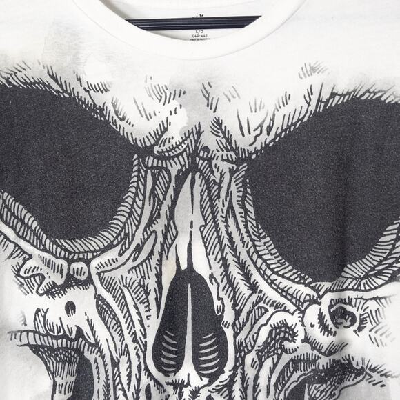 Way to Celebrate Skull Graphic T-Shirt Grunge Horrorcore Punk Streetwear White L - Picture 3 of 8